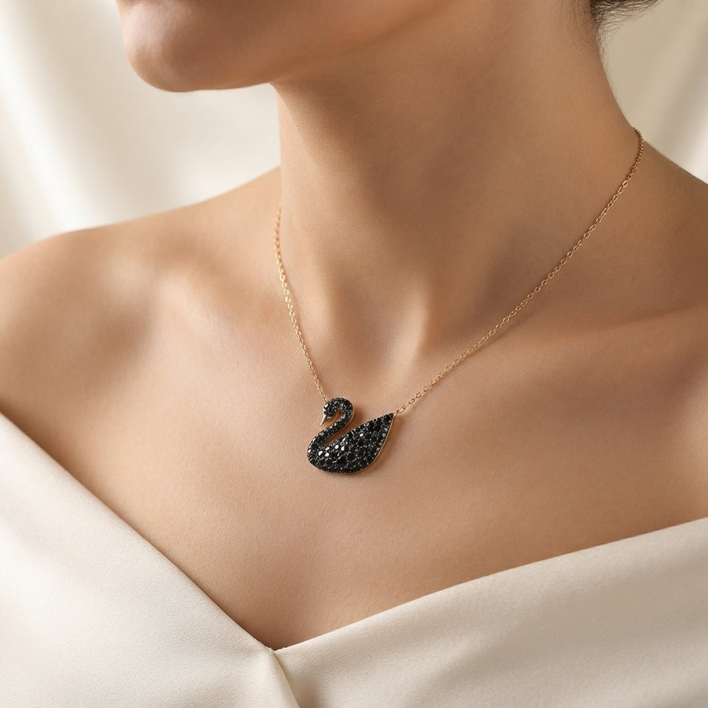 Midnight Swan Pendent